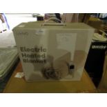Livivo Electric Heated Blanket, Beige - Unchecked & Boxed.