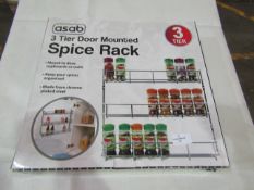 Asab 3-Tier Door Mounted Spice Rack - Unchecked & Boxed.
