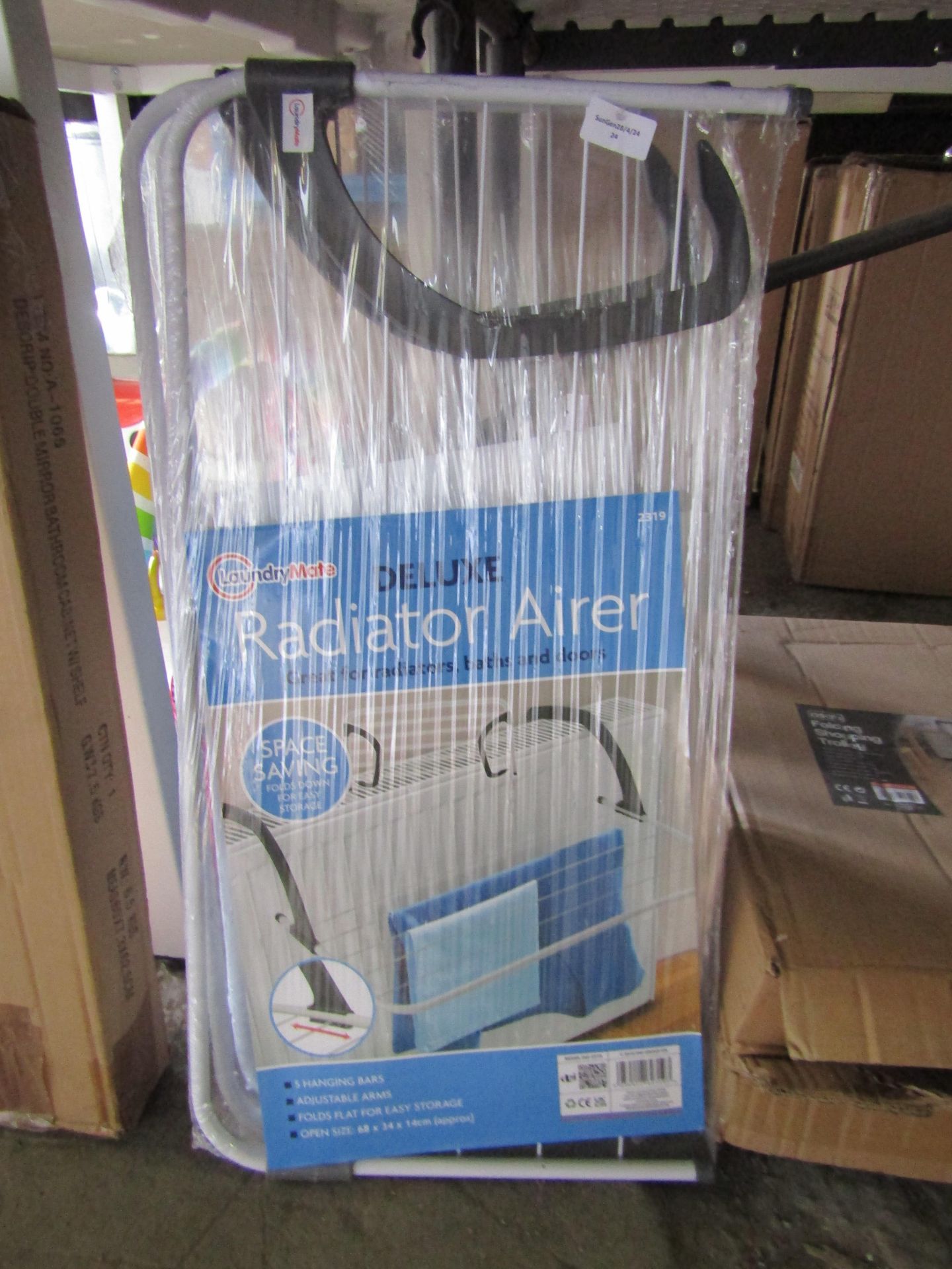 3x Laundry Mate Deluxe Radiator Airer, Size: 68 x 34 x 14cm - All Unchecked & Packaged.