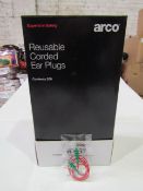 Arco Reusable Corded Ear Plugs, Contains 200, New & Boxed. RRP £238