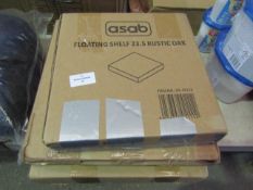 3x Various Asab Floating Shelves, Sizes & Colour Vary - All Unchecked & Boxed.