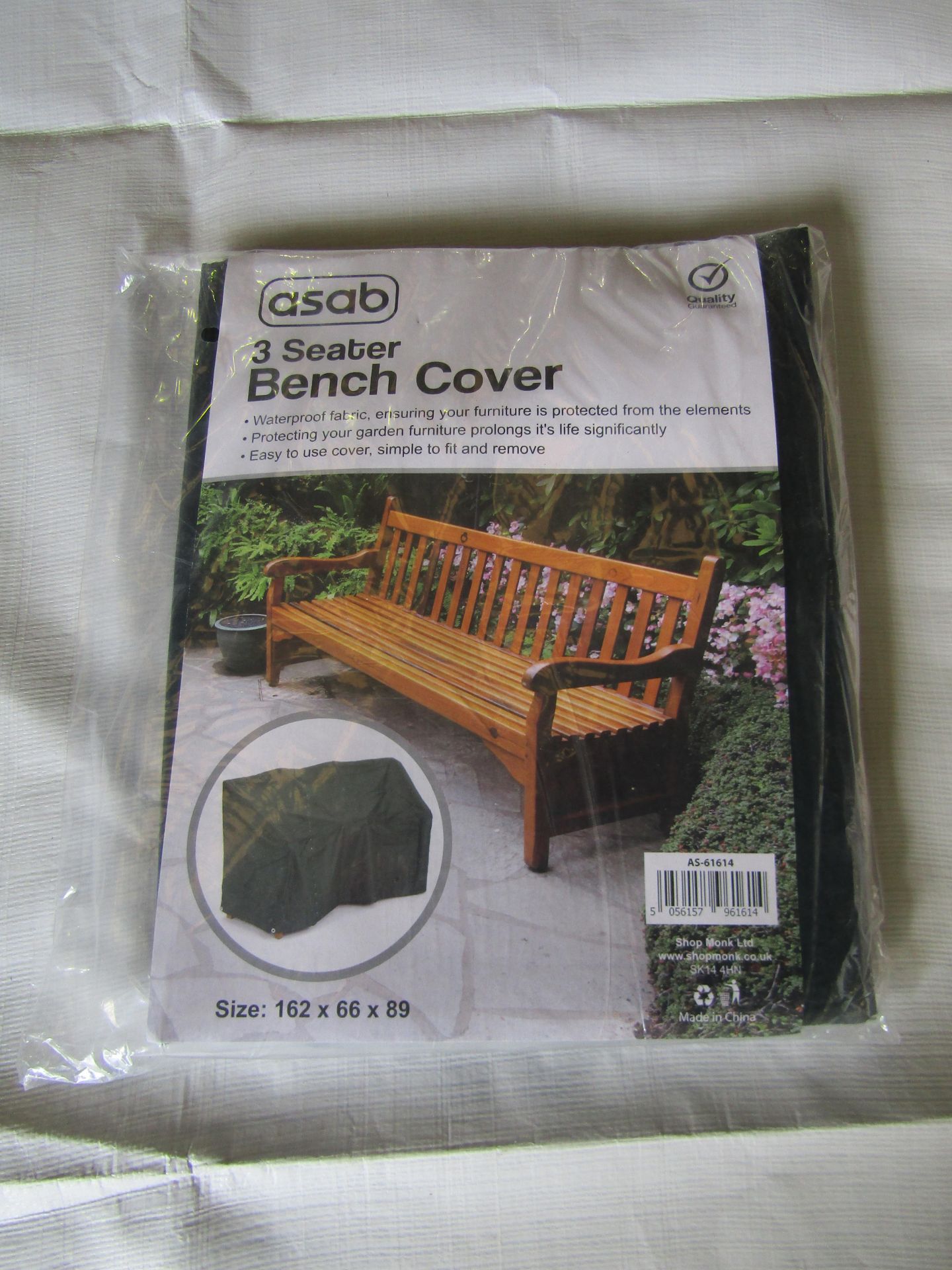 Asab 3 Seater Bench Cover, Size: 162 x 66 x 89 - Unchecked & Packaged.