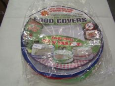 Set Of 3 Food Covers, Unchecked & Packaged.