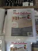 2x Baby Hub Mesh Crib Liner, 3 Sided Wrap Includes One Panel 177cm Long 22cm High - New & Packaged.