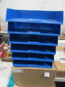Staples 6 Stackable Wide Entry Trays, Blue - Good Condition & Boxed.