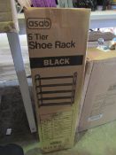 Asab 5-Tier Shoe Rack, Black - Unchecked & Boxed.