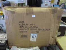 2x Asab Spring Beach Chair, Navy - Both Unchecked & Boxed.
