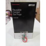 Arco Reusable Corded Ear Plugs, Contains 200, New & Boxed. RRP £238