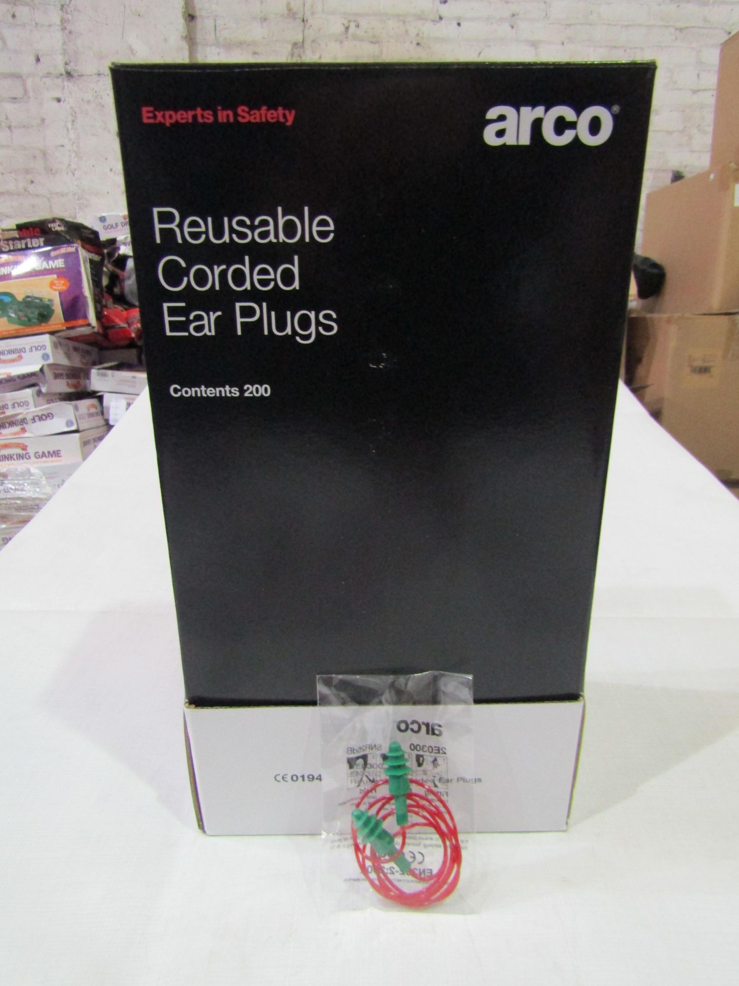 Arco Reusable Corded Ear Plugs, Contains 200, New & Boxed. RRP £238