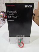 Arco Reusable Corded Ear Plugs, Contains 200, New & Boxed. RRP £238
