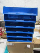 Staples 6 Stackable Wide Entry Trays, Blue - Unchecked & Boxed.
