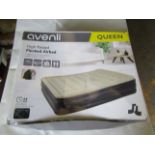 Avenli Queen High Raised Flocked Airbed, Size: 203 x 157 x 47cm - Unchecked & Boxed.
