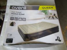 Avenli Queen High Raised Flocked Airbed, Size: 203 x 157 x 47cm - Unchecked & Boxed.