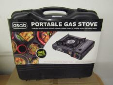 Asab Portable Gas Stove, Gas Canister Not Included, Unchecked & Packaged.