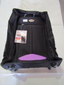 Asab Travel Trolley In Purple/Black, Size: 52 x 34 x 18cm - Unused & Unpackaged.