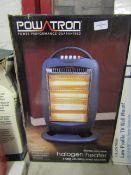Powatron Halogen Heater 4 Tubes With Oscillating Function, Unchecked & Boxed.