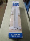 Fine Elements 3 Speed Settings, Oscillation, Instant Cool Air 32" Slimline Tower Fan, Unchecked &