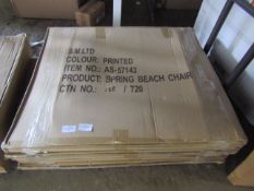 2x Asab Printed Spring Beach Chair - Unchecked & Boxed.