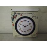 2x Bird Quartz Clocks, Plays A Bird Song Every Hour, Unchecked & Boxed.