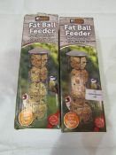 2x My Garden Weather Resistant Fat Ball Feeder, Includes Bird Spotting Chart - Both Unchecked &