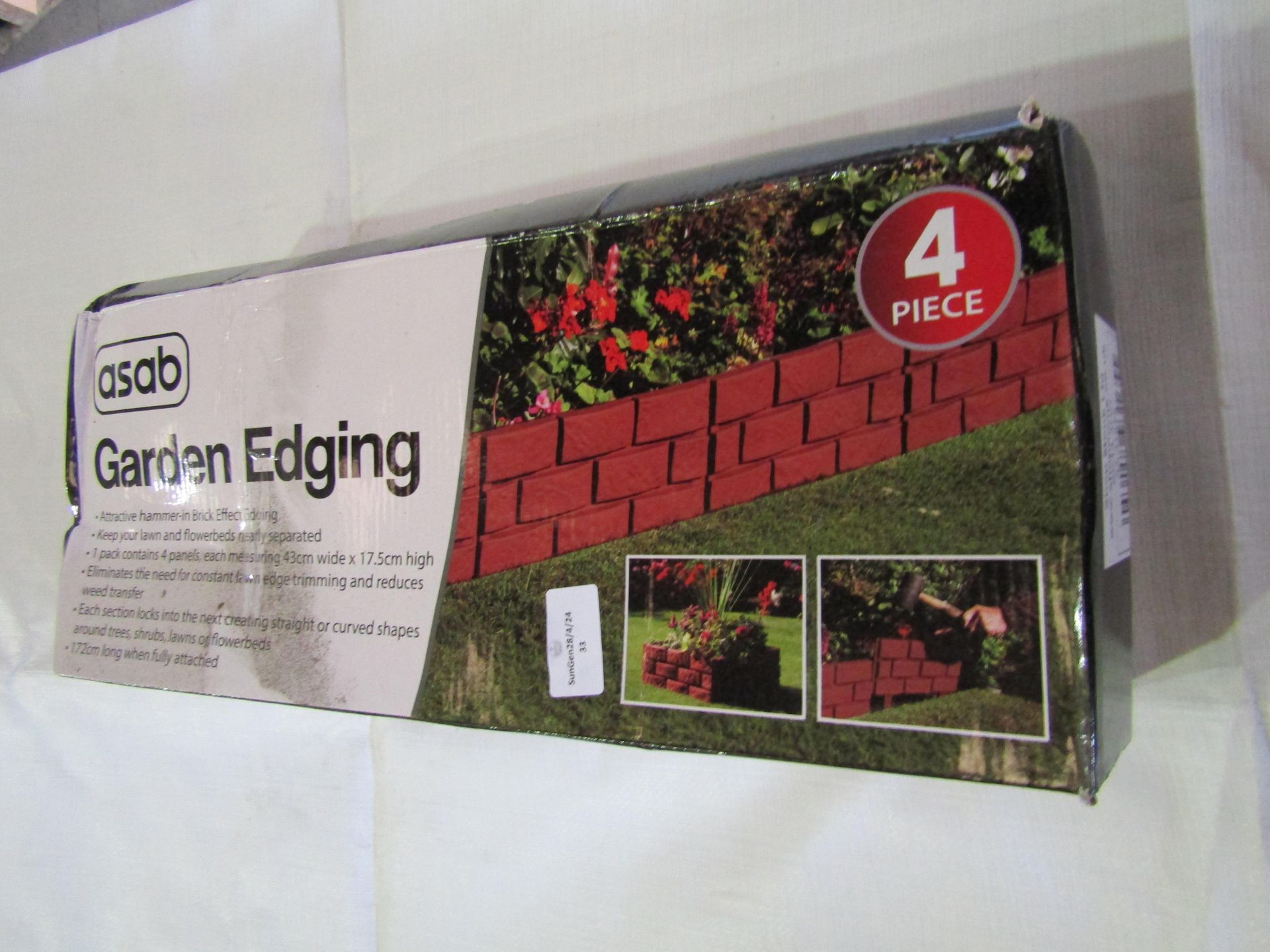 Asab 4pc Garden Edging, Brick Effect - Unchecked & Boxed.