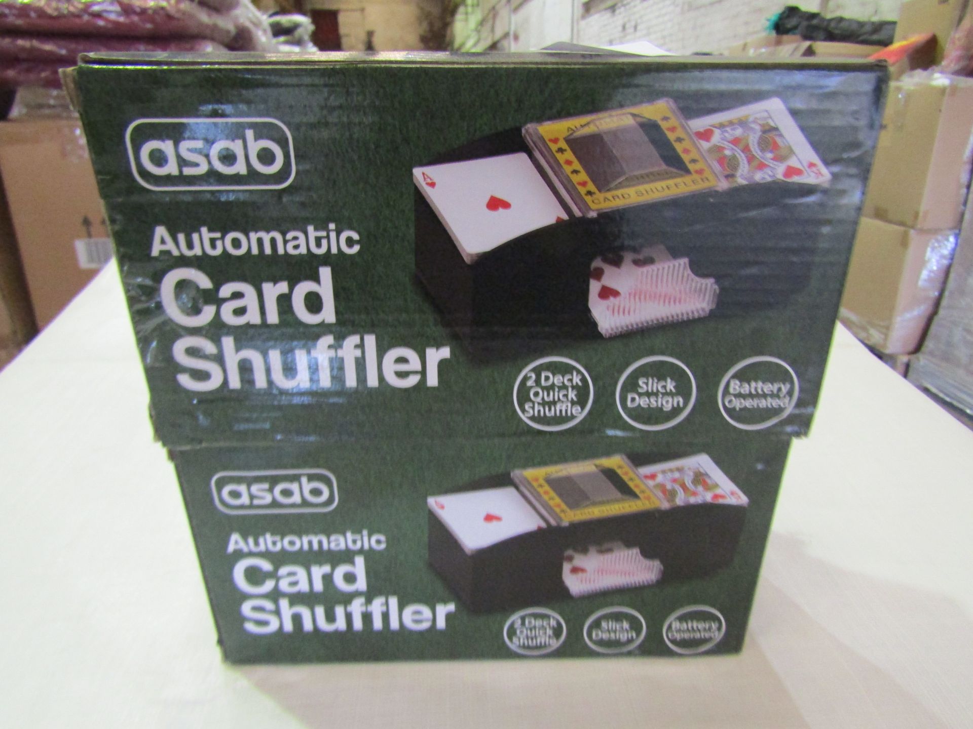 2x Asab Automatic Card Shuffler, Battery Operated - Both Unchecked & Boxed.