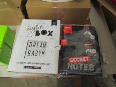 1x A Little Lovely Light Box, Black, 1x Secret Diary, Unchecked.
