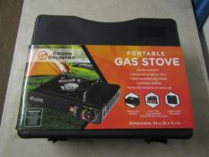 Cross Country Portable Gas Stove, Unchecked & Packaged.