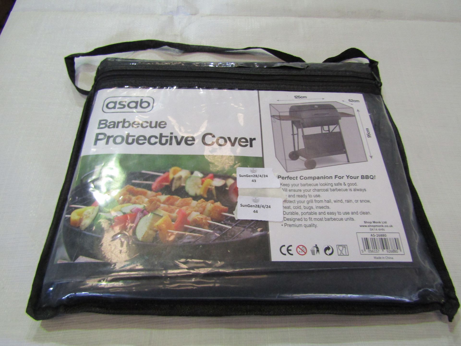 Asab Barbecue Protective Cover, Size: 125 x 62 x 95cm - Unchecked & Packaged.