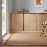 Natural Fibre D040 Herringbone Border Rug In Orange 200X290Cm RRP 149