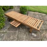 Pacific Kwila By Suncoast Sitra Indonisian Solid Teak Urban Sun Lounger with pull out table New