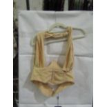 Box Of Approx 100x Pretty Little Thing Oatmeal Linen Look Cross Front Corset- Size 4, New &