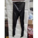 5x Pretty Little Thing Shape Black Faux Leather Lace Insert Leggings, Size 14, New & Packaged.