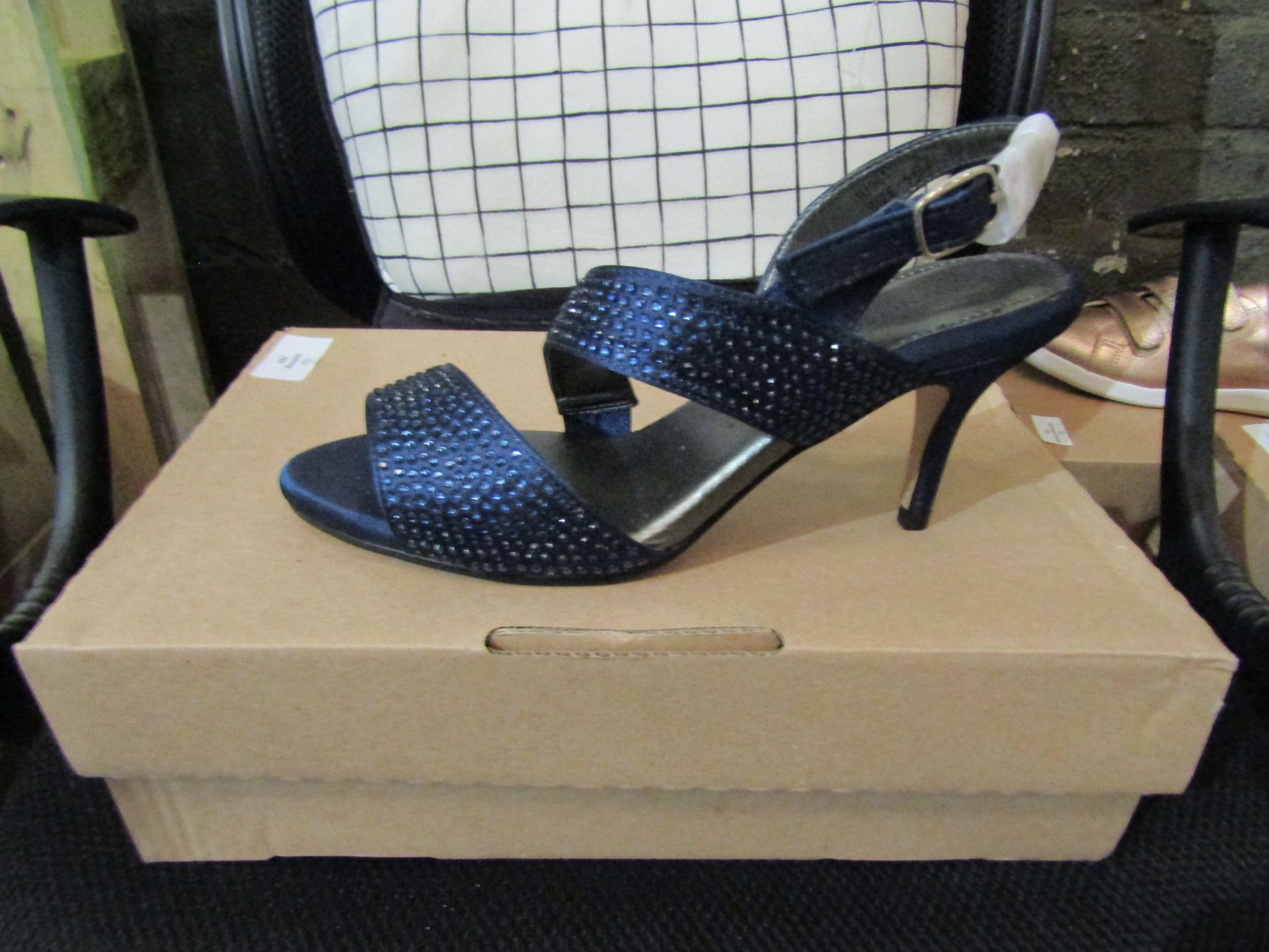 Ladies High Heel Shoes, Size Uk 5, Navy, Unworn & Boxed. See Image.