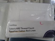 Soak & Sleep Soak & Sleep White 600TC Egyptian Cotton Superking Oxford Pillowcase Pair RRP 40