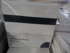 Soak & Sleep Pillowvcases White/Navy 300TC Colour Border Cotton Oxford Standard Pair RRP 07