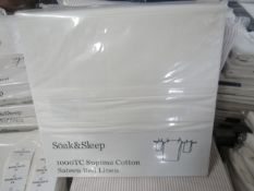 Soak & Sleep Soak & Sleep White 1000 Thread Count Supima Cotton Superking Housewife Pillowcase Pair