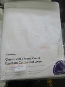 Soak & Sleep Soak & Sleep White 200TC Egyptian Cotton Superking Duvet Cover RRP 59