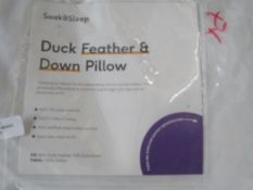 Soak & Sleep Duck Feather & Down Standard Pillow Pair - soft RRP 21