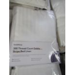 Soak & Sleep Soak & Sleep White 300TC Dobby Stripe Pure Cotton Double Bed Set RRP 50