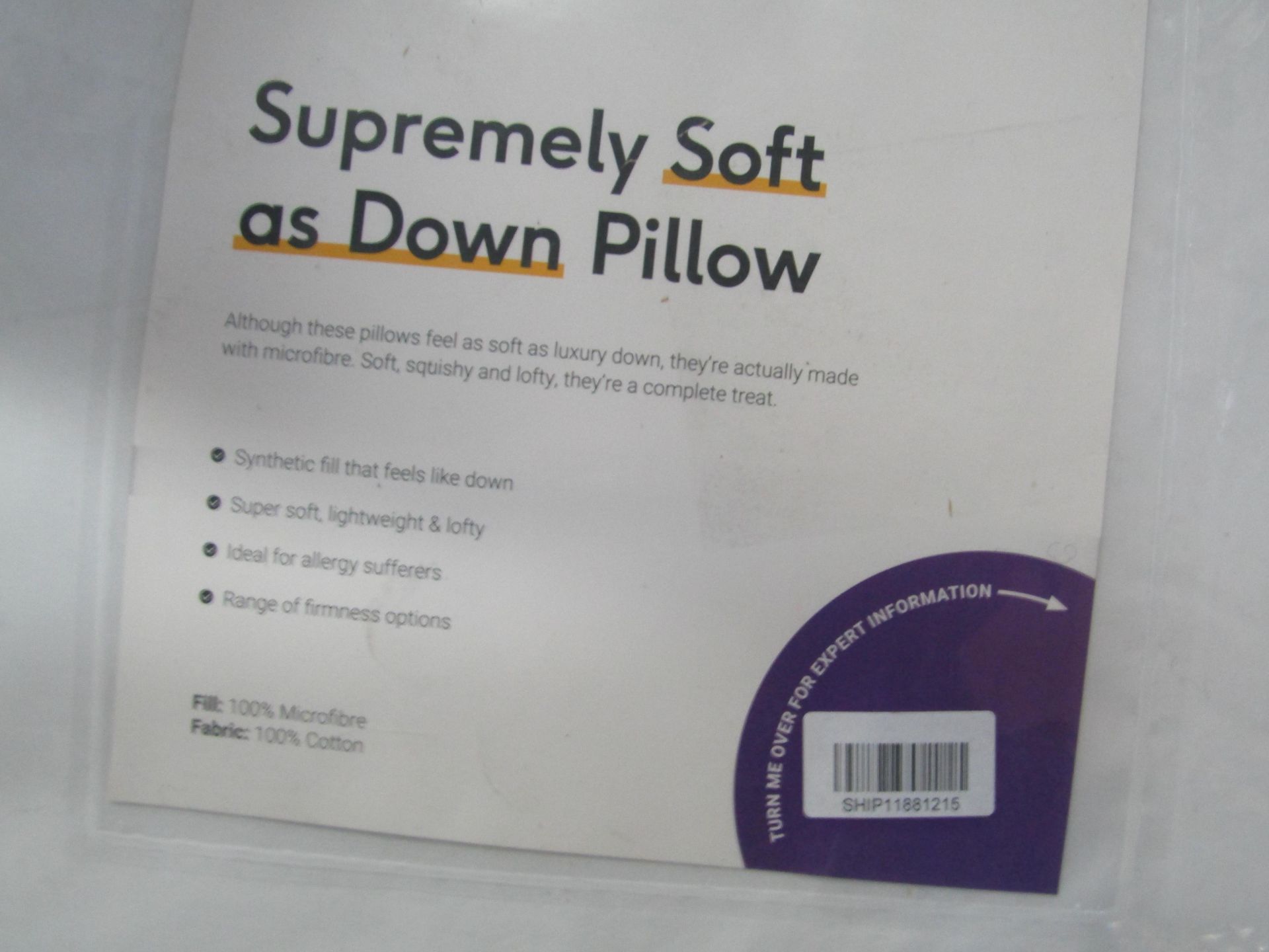 Soak & Sleep Soak & Sleep Soft As Down Microfibre Standard Pillow - Soft/Medium RRP 19