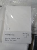 Soak & Sleep Soak & Sleep White 1000 Thread Count Supima Cotton King Size 40cm Fitted Sheet RRP 115