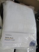 Soak & Sleep White French Linen Superking Pre-Packed Bed Set RRP 130