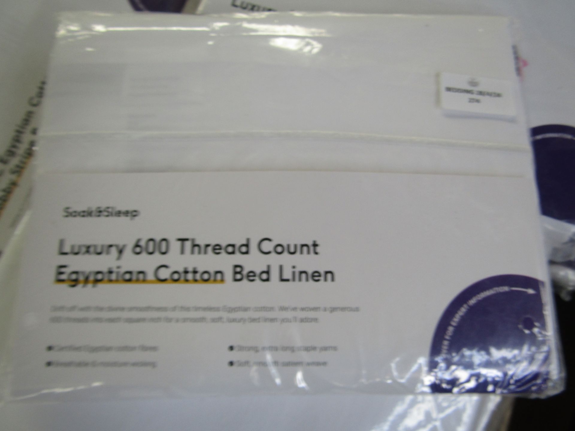 Soak & Sleep Soak & Sleep White 600TC Egyptian Cotton Superking Housewife Pillowcase Pair RRP 36