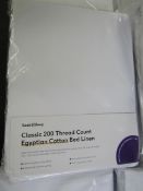 Soak & Sleep Soak & Sleep White 200TC Egyptian Cotton Superking 40cm Fitted Sheet RRP 29