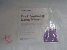 Soak & Sleep Duck Feather & Down Standard Pillow 4 Pack - soft RRP 76