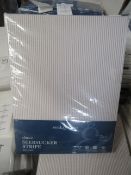 Soak & Sleep Soak & Sleep White/Natural Seersucker Stripe Single Duvet Cover RRP 18