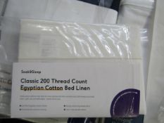 Soak & Sleep Soak & Sleep Ivory 200TC Egyptian Cotton Standard Housewife Pillowcase Pair RRP 17
