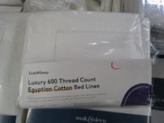 Soak & Sleep Soak & Sleep White 600TC Egyptian Cotton Superking Oxford Pillowcase Pair RRP 40