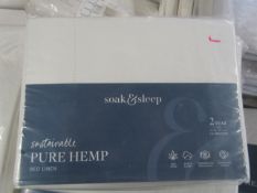 Soak & Sleep Soak & Sleep Chalk Pure Hemp Superking Oxford Pillowcase Pair RRP 36